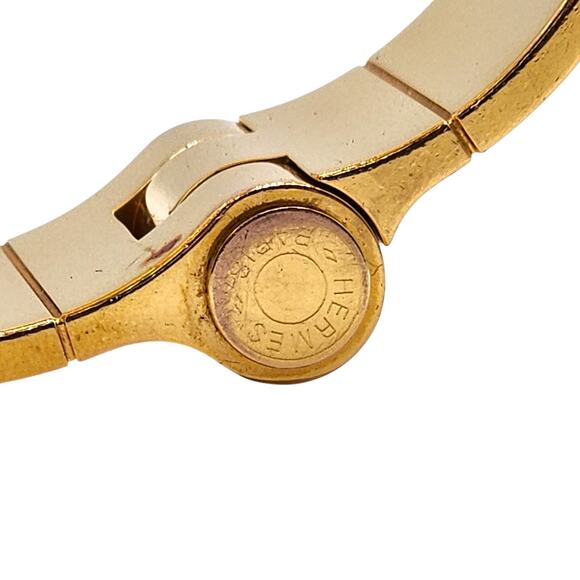 Hermès Charnière Uni Bracelet Gold-Tone Enamel Made in France - Picture 6 of 6